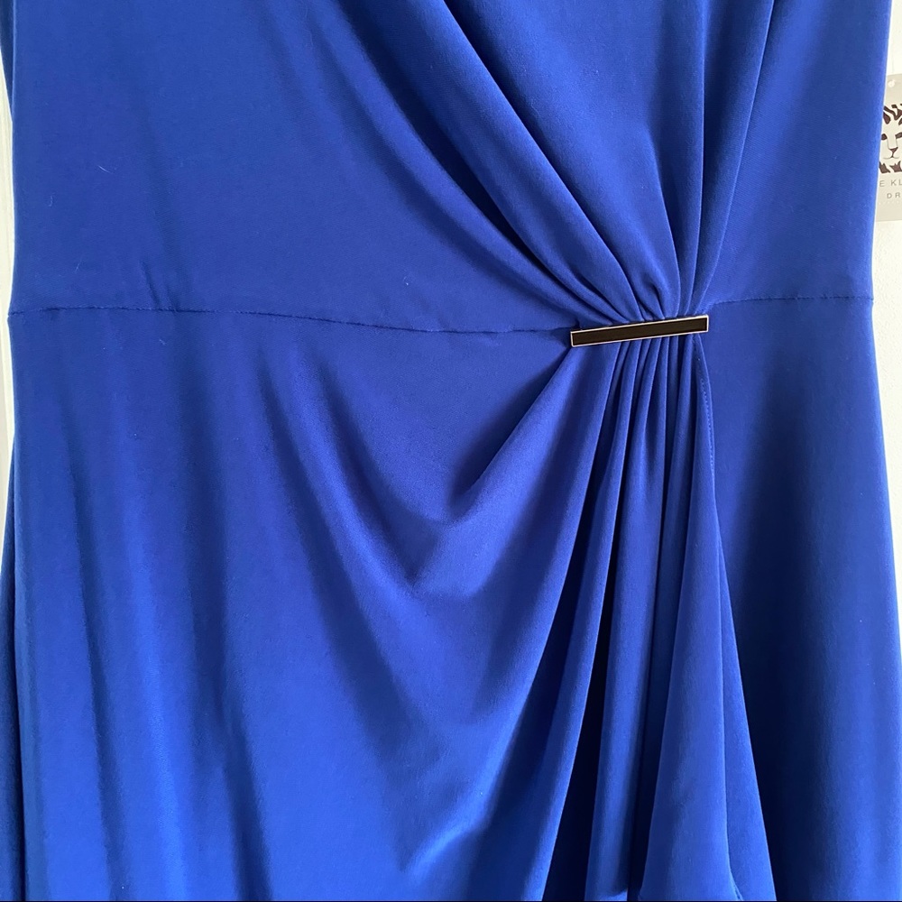 Royal blue draped dress - Picture 3 of 13